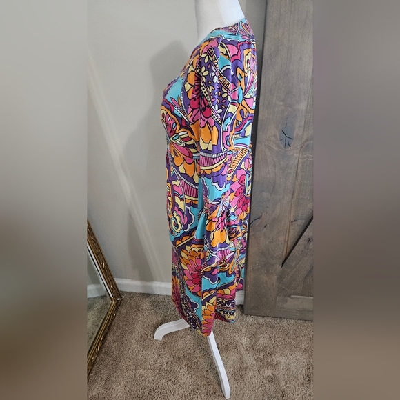 LILLY PULITZER Silk Optical Confusion Mod 70's Butterfly Dress In Size Small. - Picture 6 of 10